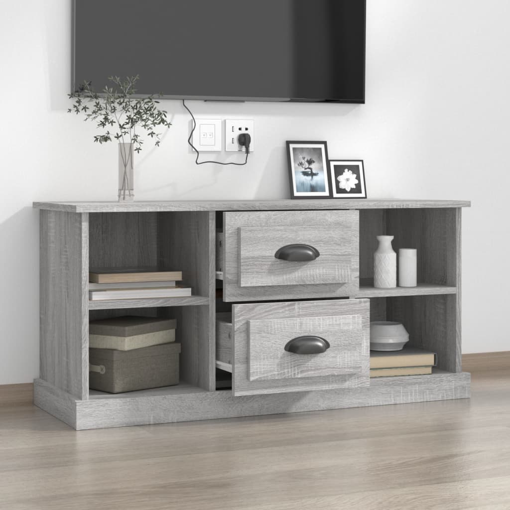 vidaXL TV Cabinet Grey Sonoma 99.5x35.5x48 cm Engineered Wood