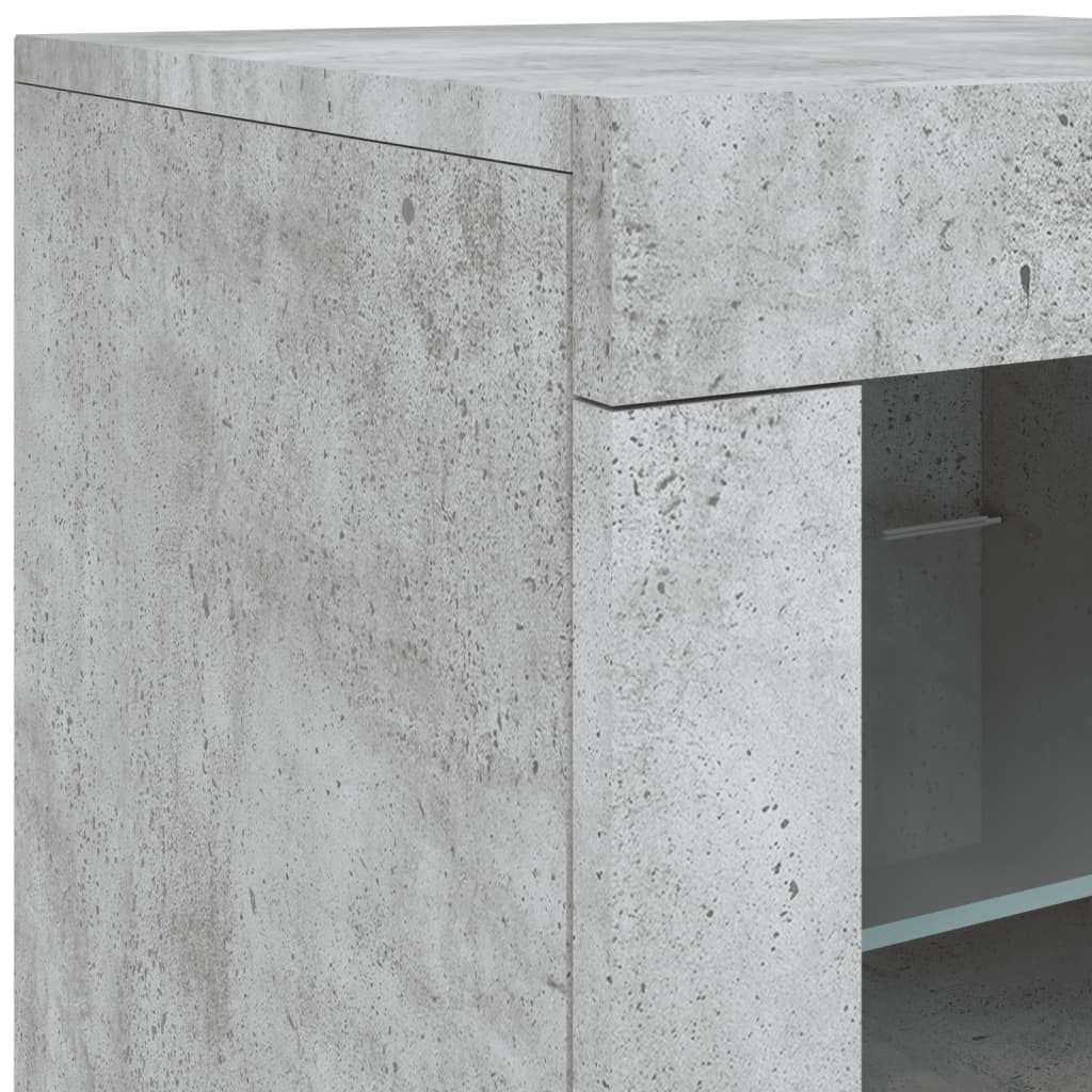 vidaXL Sideboard with LED Lights Concrete Grey 60.5x37x67 cm