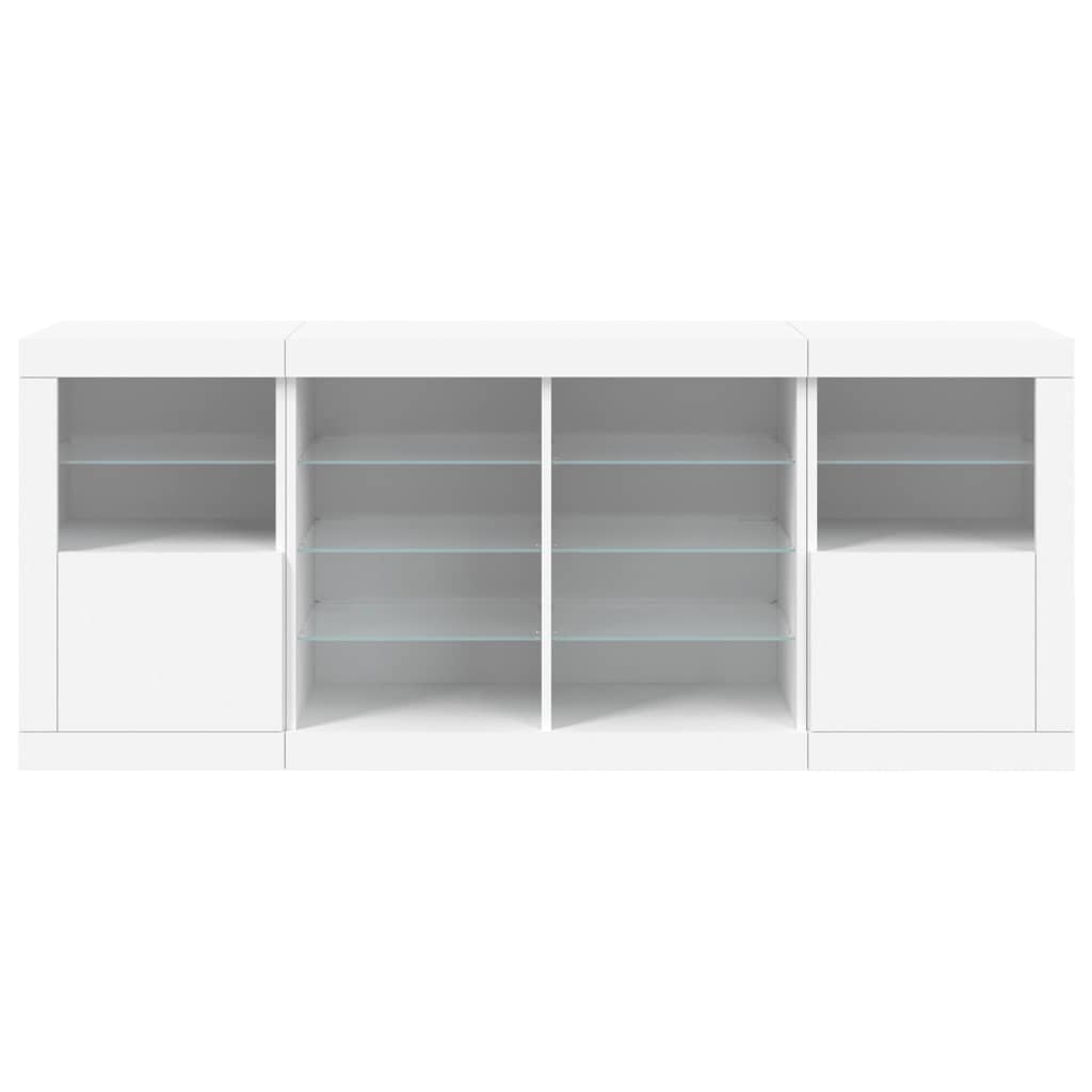 vidaXL Sideboard with LED Lights White 163x37x67 cm