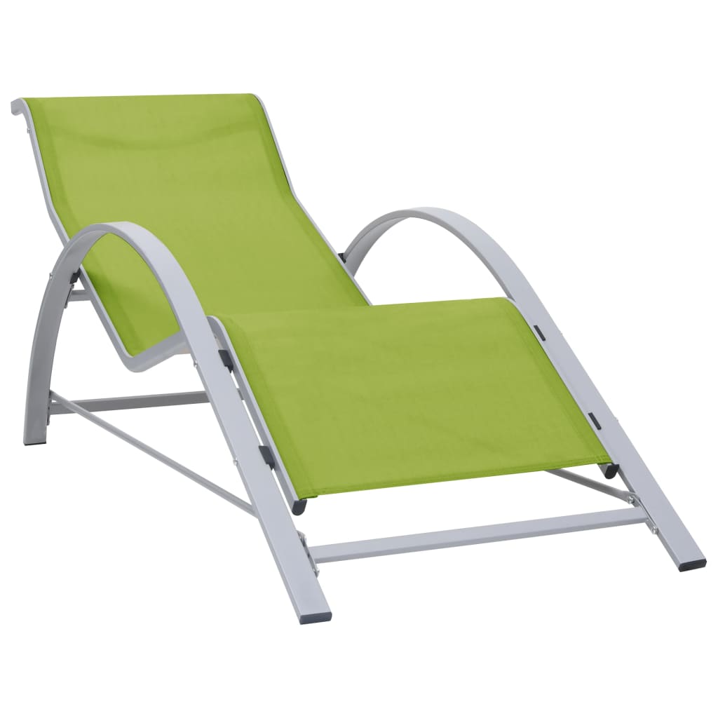 vidaXL Sunlounger Textilene and Aluminium Green