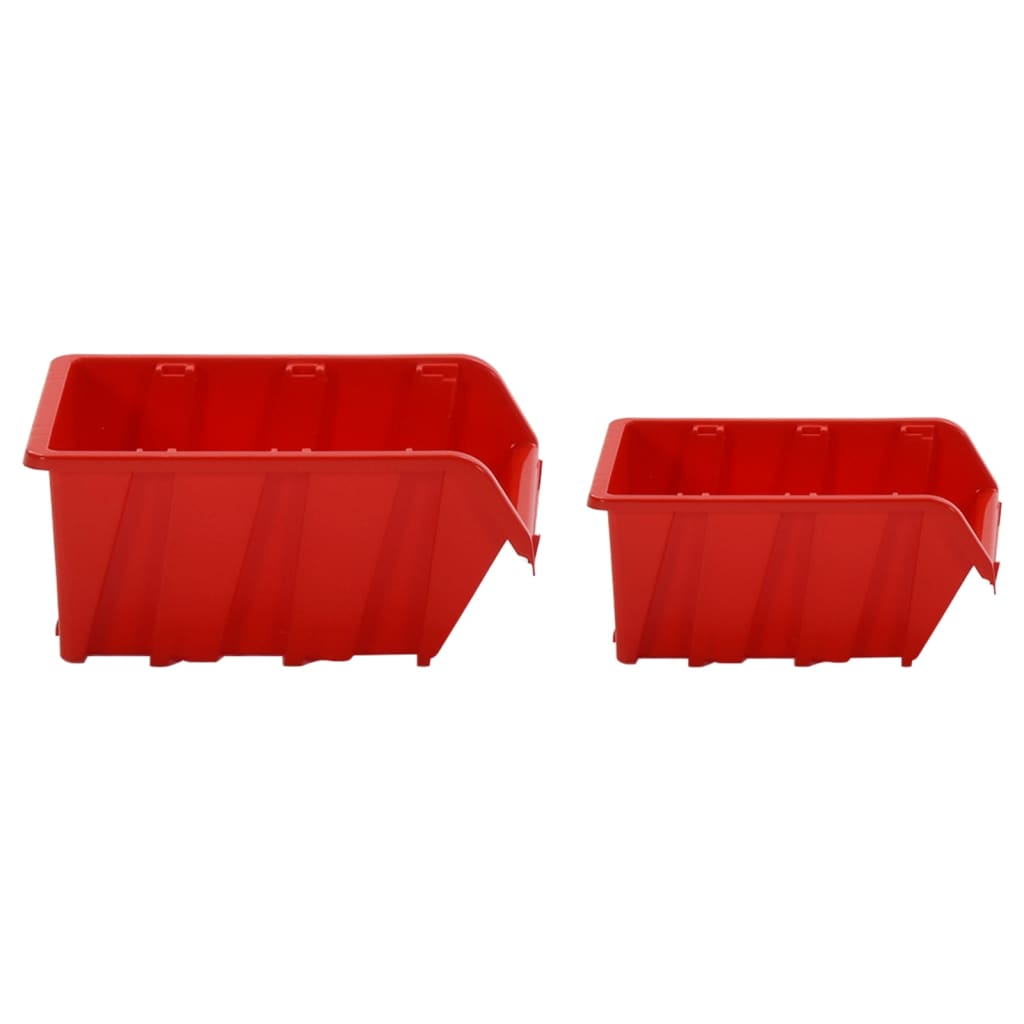 vidaXL 30 Piece Workshop Shelf Set Red and Black 77x39cm Polypropylene