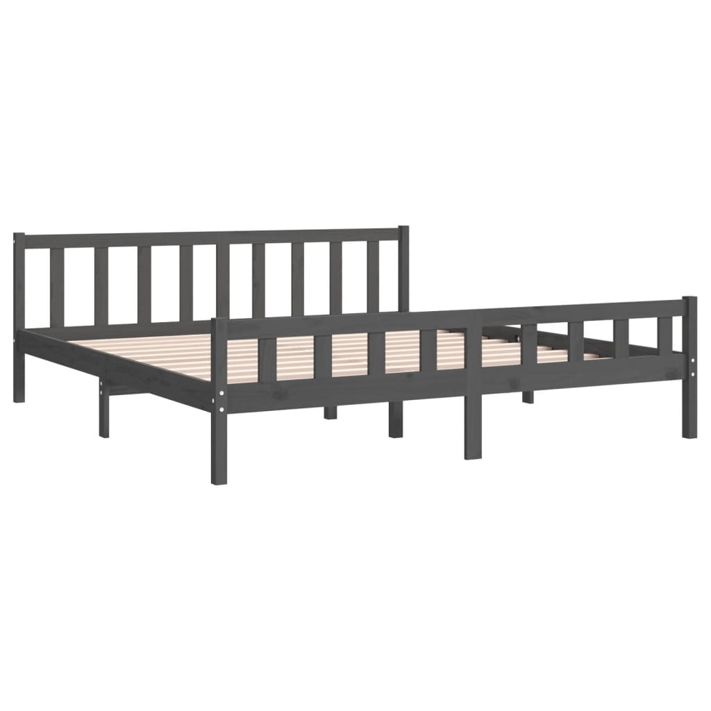 vidaXL Bed Frame without Mattress Grey Solid Wood 160x200 cm