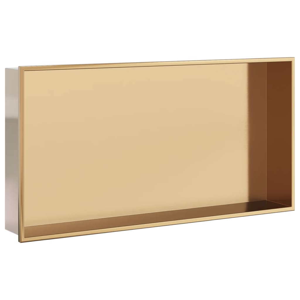 vidaXL Shower Niche Brushed Gold 62x32x9 cm Stainless Steel