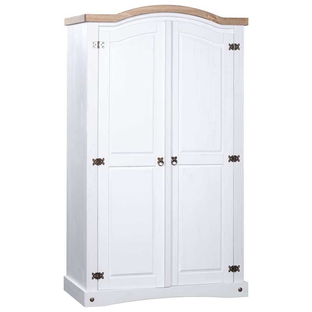 vidaXL Wardrobe Mexican Pine Corona Range 2 Doors White