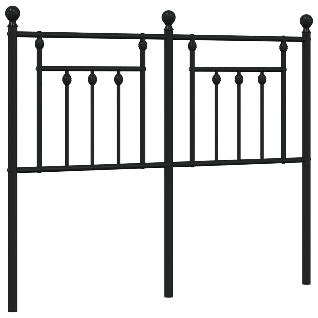 vidaXL Metal Headboard Black 120 cm