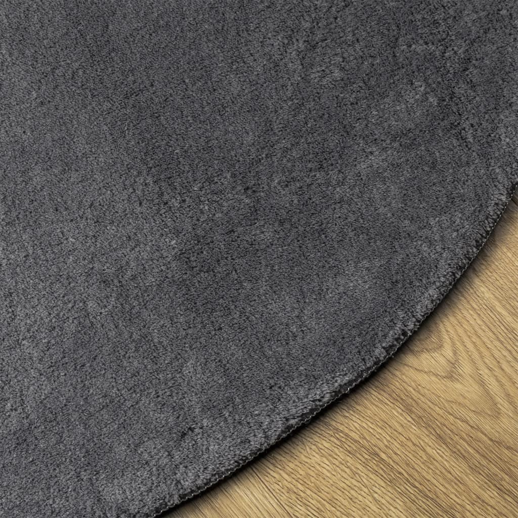 vidaXL Rug HUARTE Short Pile Soft and Washable Anthracite Ø 80 cm