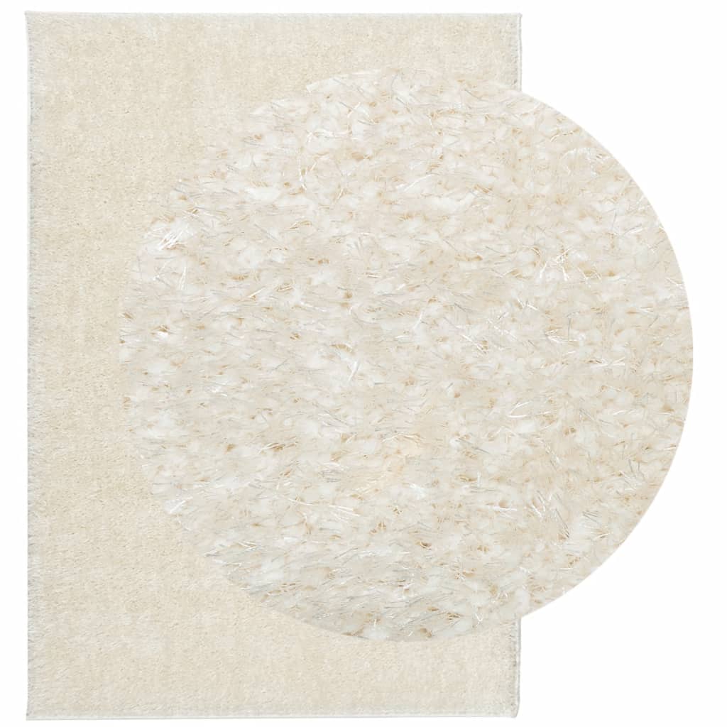 vidaXL Rug ISTAN High Pile Shiny Look Cream 120x170 cm