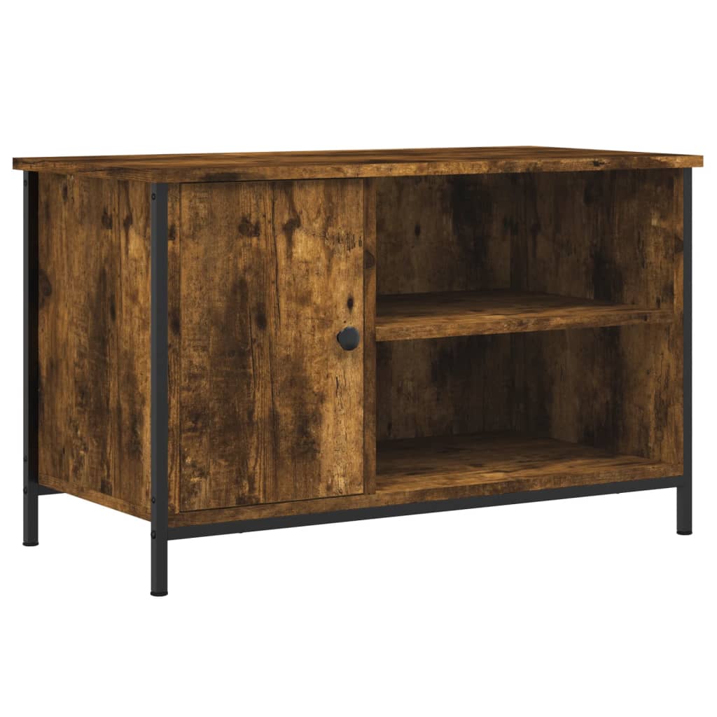 vidaXL TV Cabinet Smoked Oak 80x40x50 cm Engineered Wood