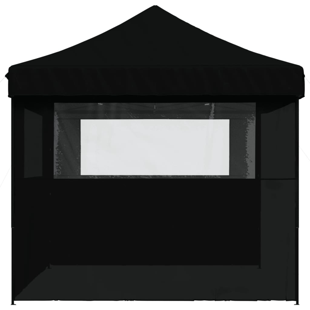 vidaXL Foldable Party Tent Pop-Up with 3 Sidewalls Black