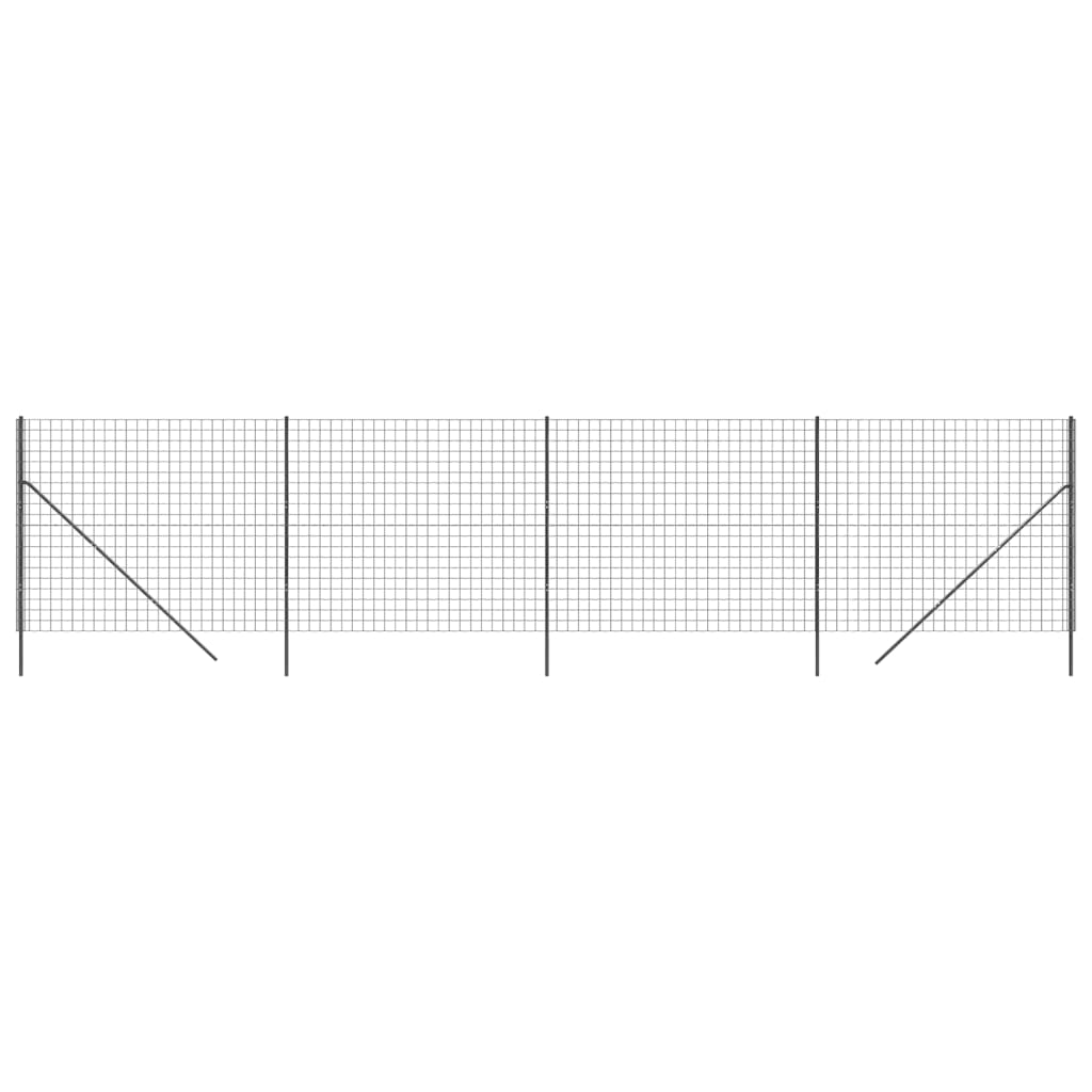 vidaXL Wire Mesh Fence Anthracite 1.4x10 m Galvanised Steel