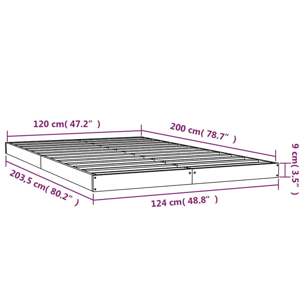 vidaXL Bed Frame without Mattress White 120x200 cm Solid Wood Pine