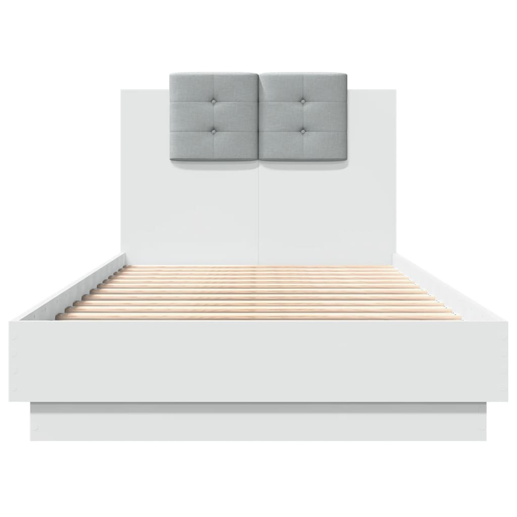 vidaXL Bed Frame without Mattress White 75x190 cm Small Single