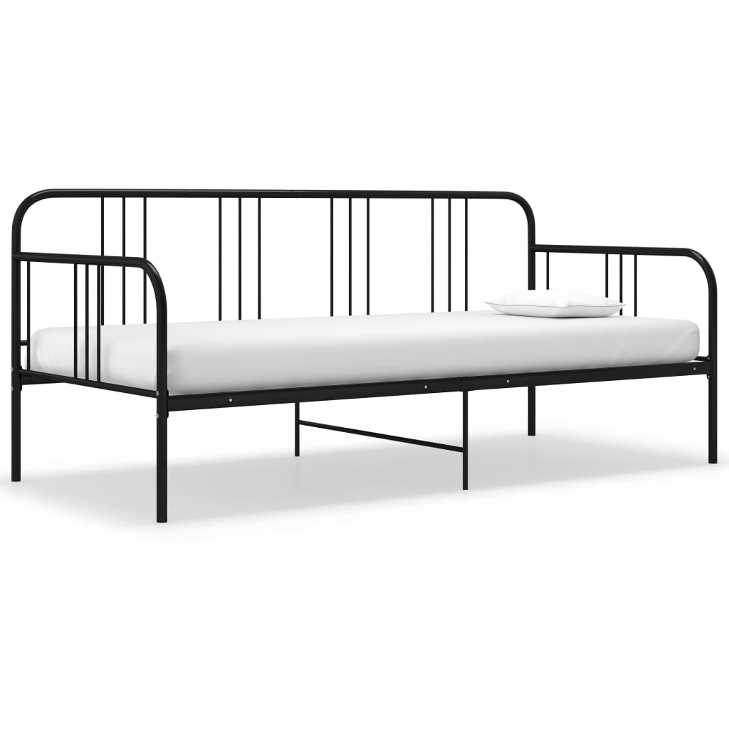 vidaXL Sofa Bed Frame without Mattress Black Metal 90x200 cm