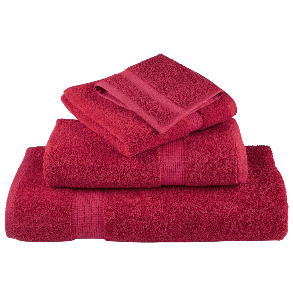 vidaXL 12 Piece Premium Towel Set SOLUND Red 600 gsm