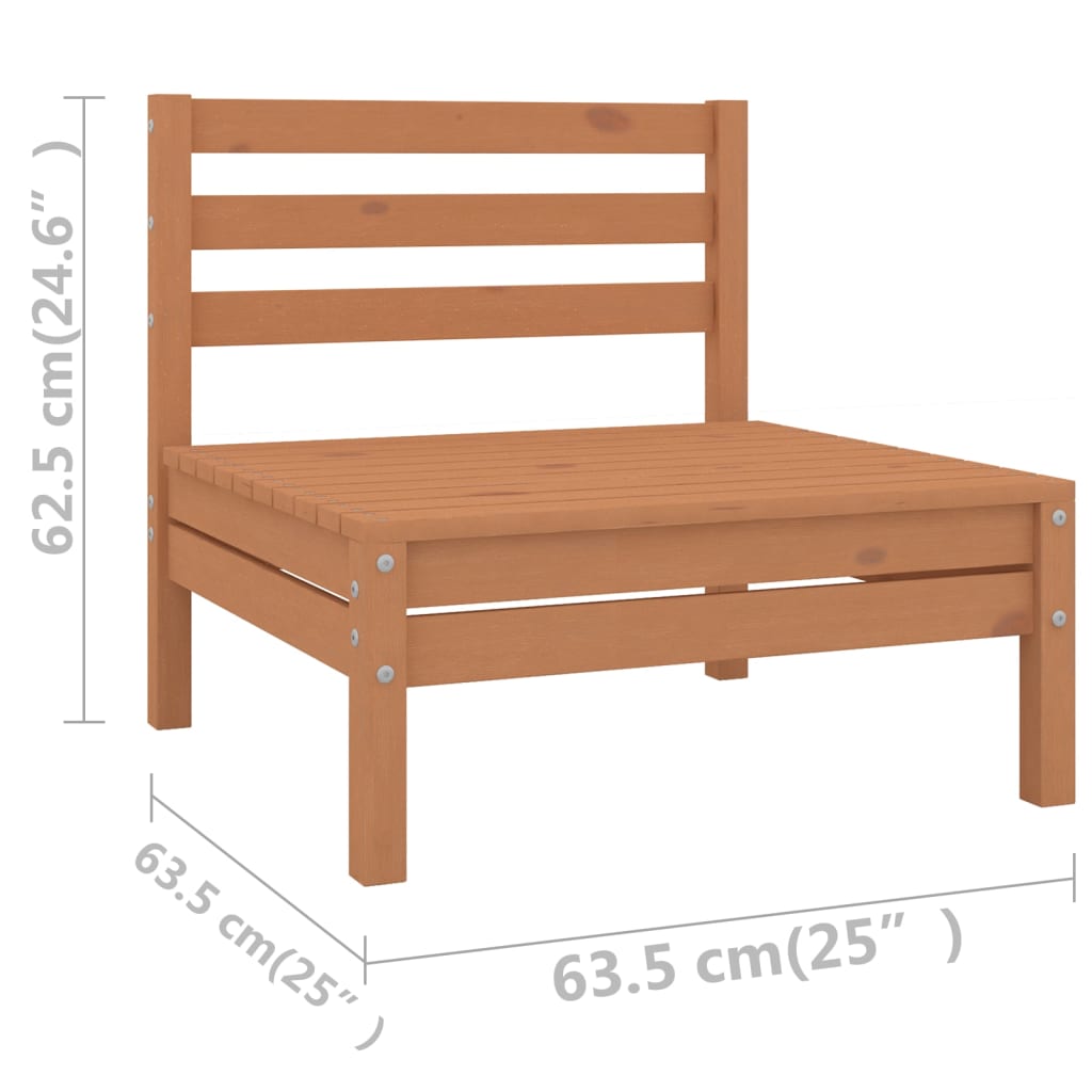 vidaXL 8 Piece Garden Lounge Set Solid Wood Pine Honey Brown