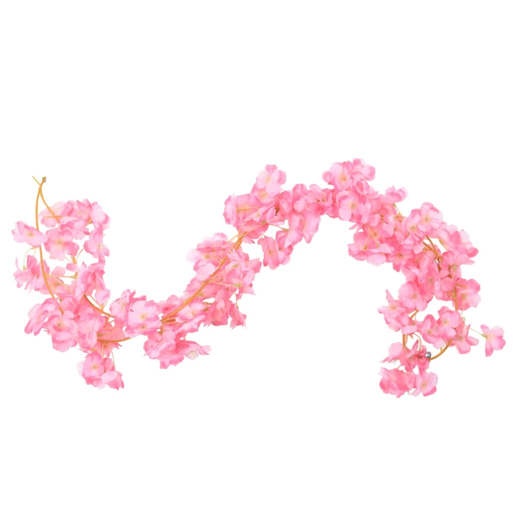 vidaXL Christmas Flower Garlands 6 pcs Dark Pink 180 cm