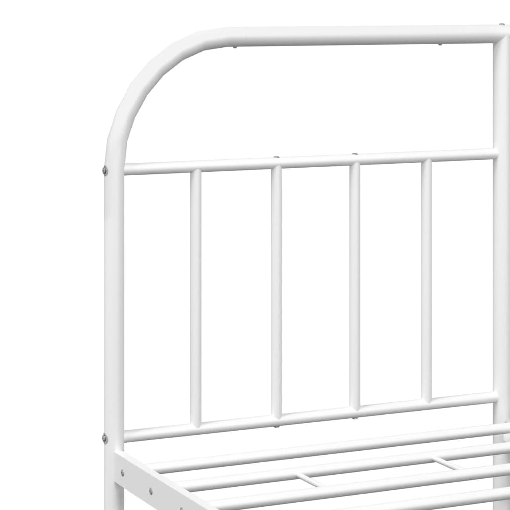 vidaXL Metal Bed Frame without Mattress with Footboard White 183x213 cm