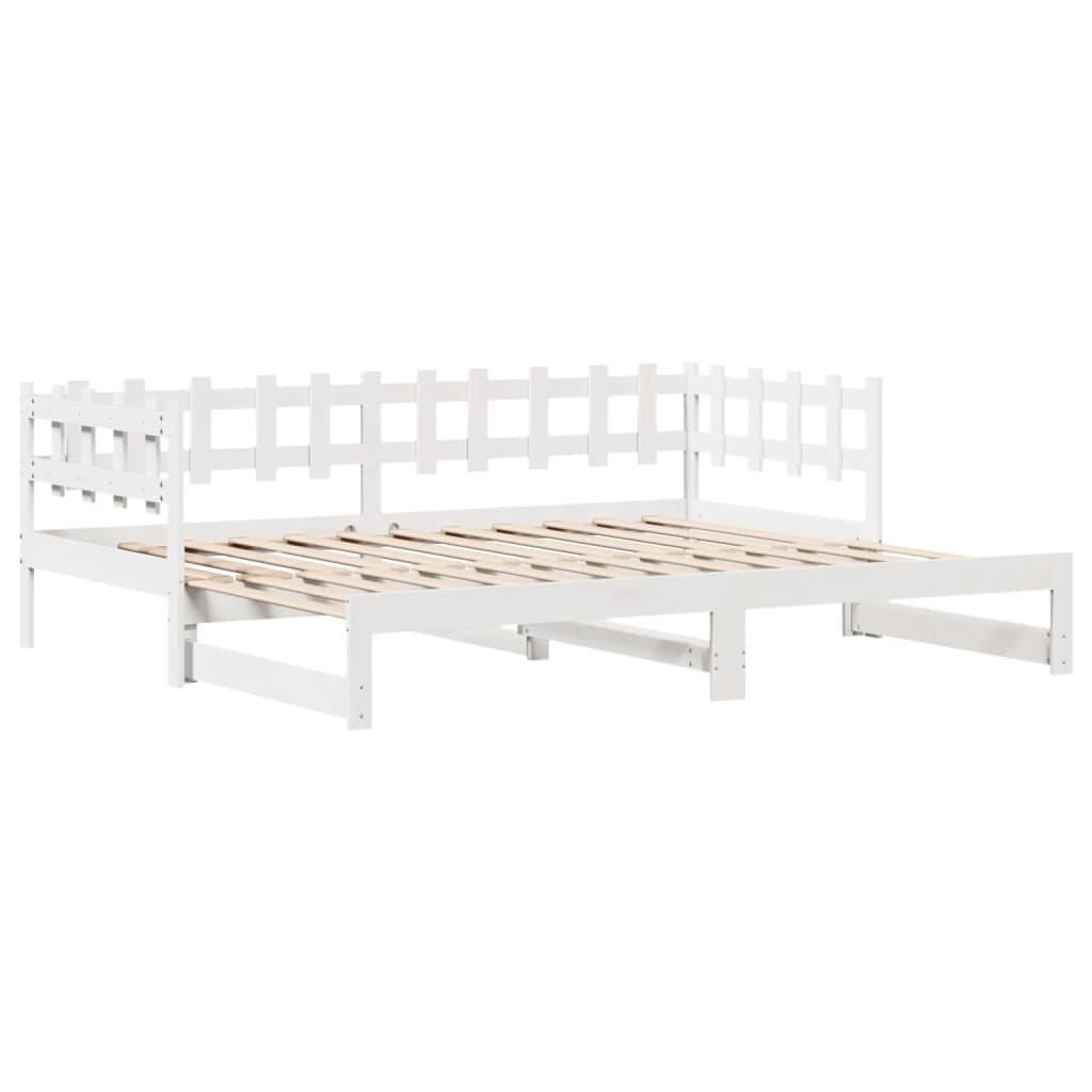 vidaXL Daybed with Trundle and Drawers without Mattress White 80x200 cm