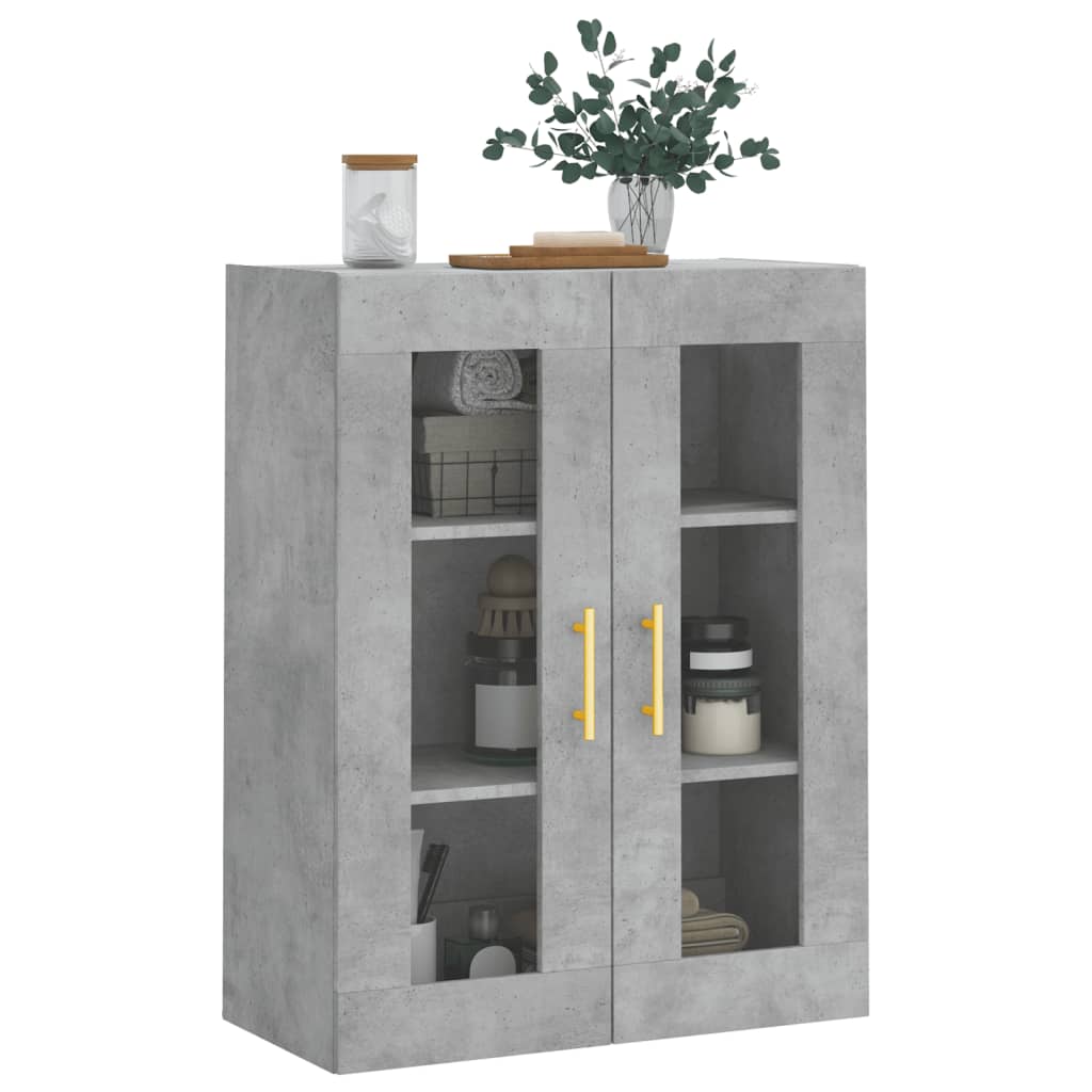 vidaXL Wall Mounted Cabinet Concrete Grey 69.5x34x90 cm