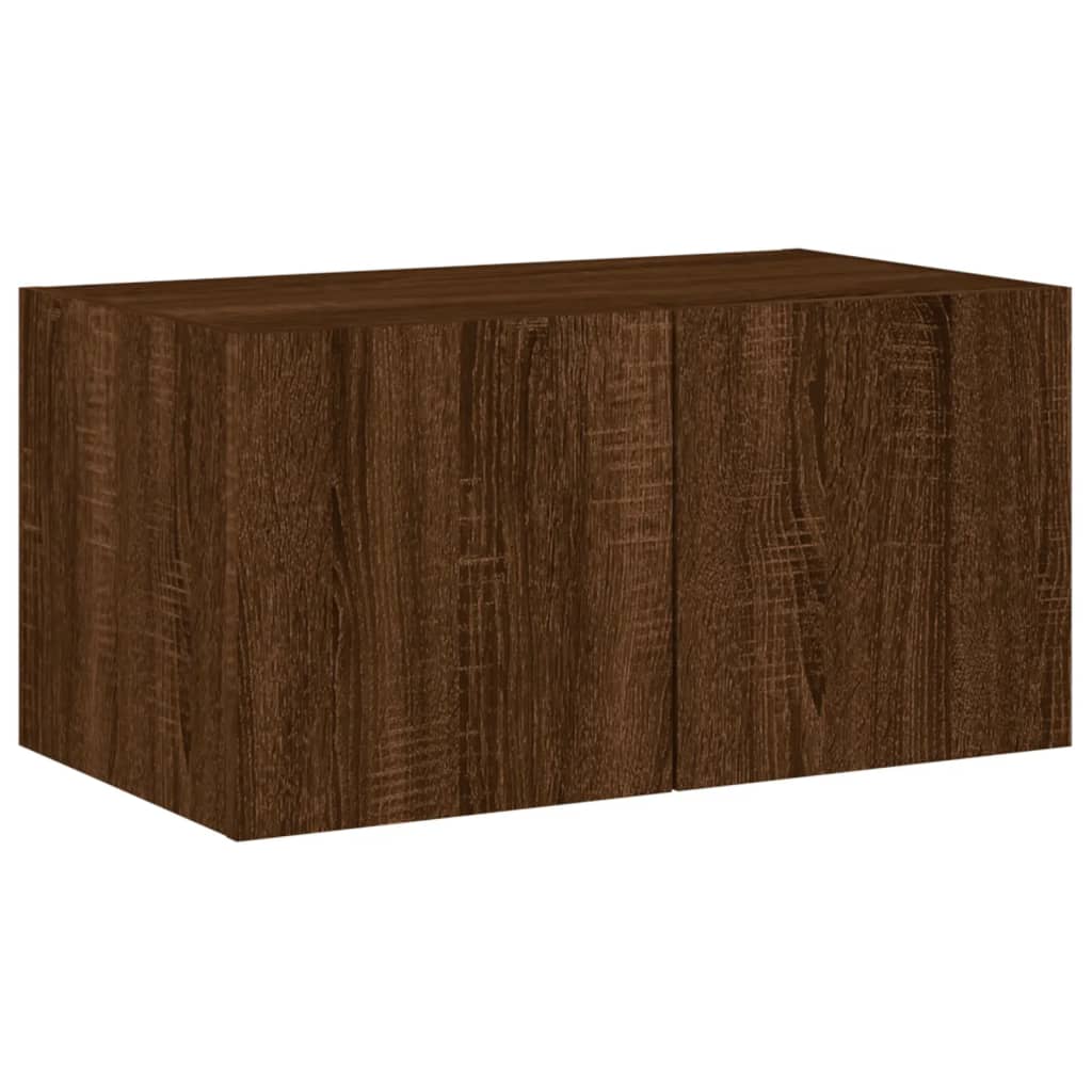 vidaXL 6 Piece TV Wall Units with LED Brown Oak Engineered Wood