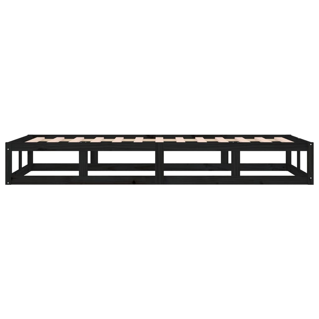 vidaXL Bed Frame without Mattress Black 90x200 cm Solid Wood