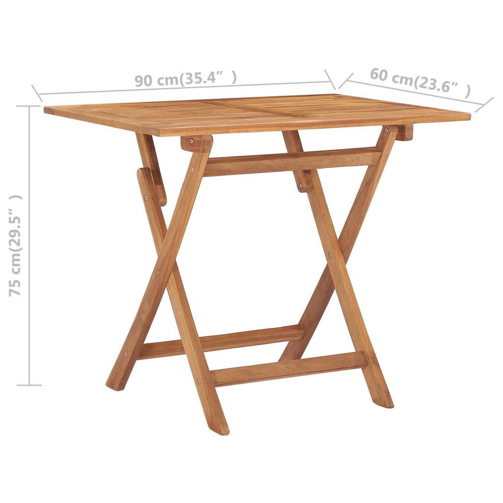 vidaXL 5 Piece Folding Outdoor Dining Set Solid Teak Wood