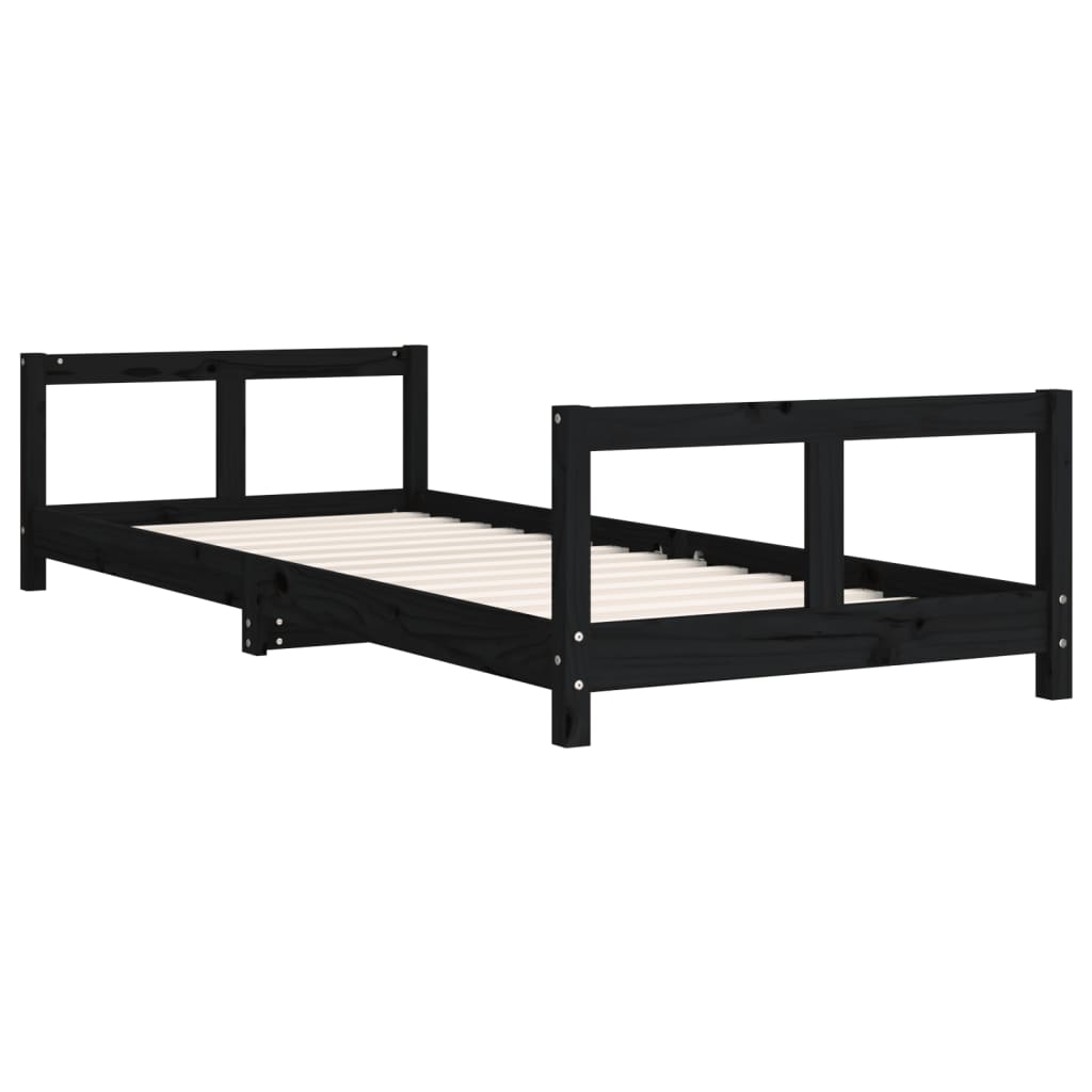 vidaXL Kids Bed Frame Black 80x200 cm Solid Wood Pine