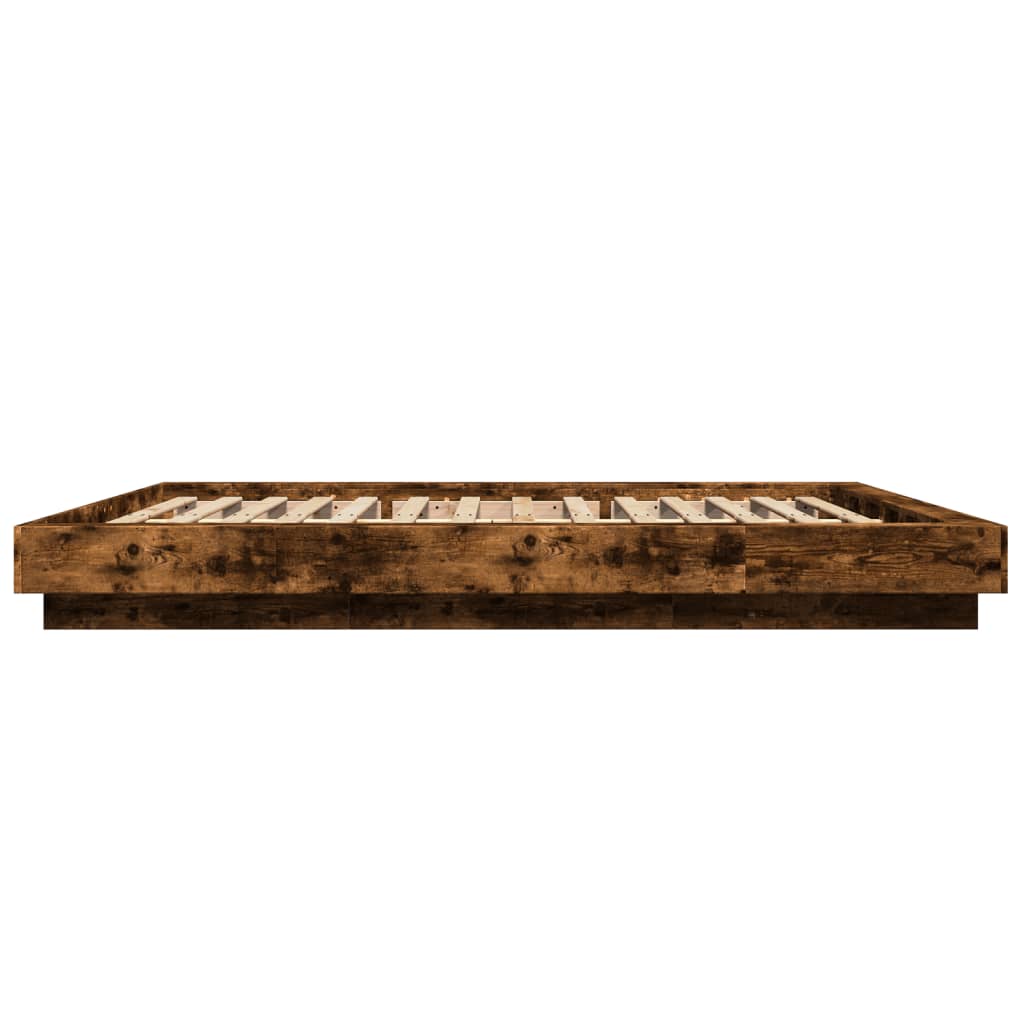 vidaXL Bed Frame without Mattress Smoked Oak 150x200 cm King Size