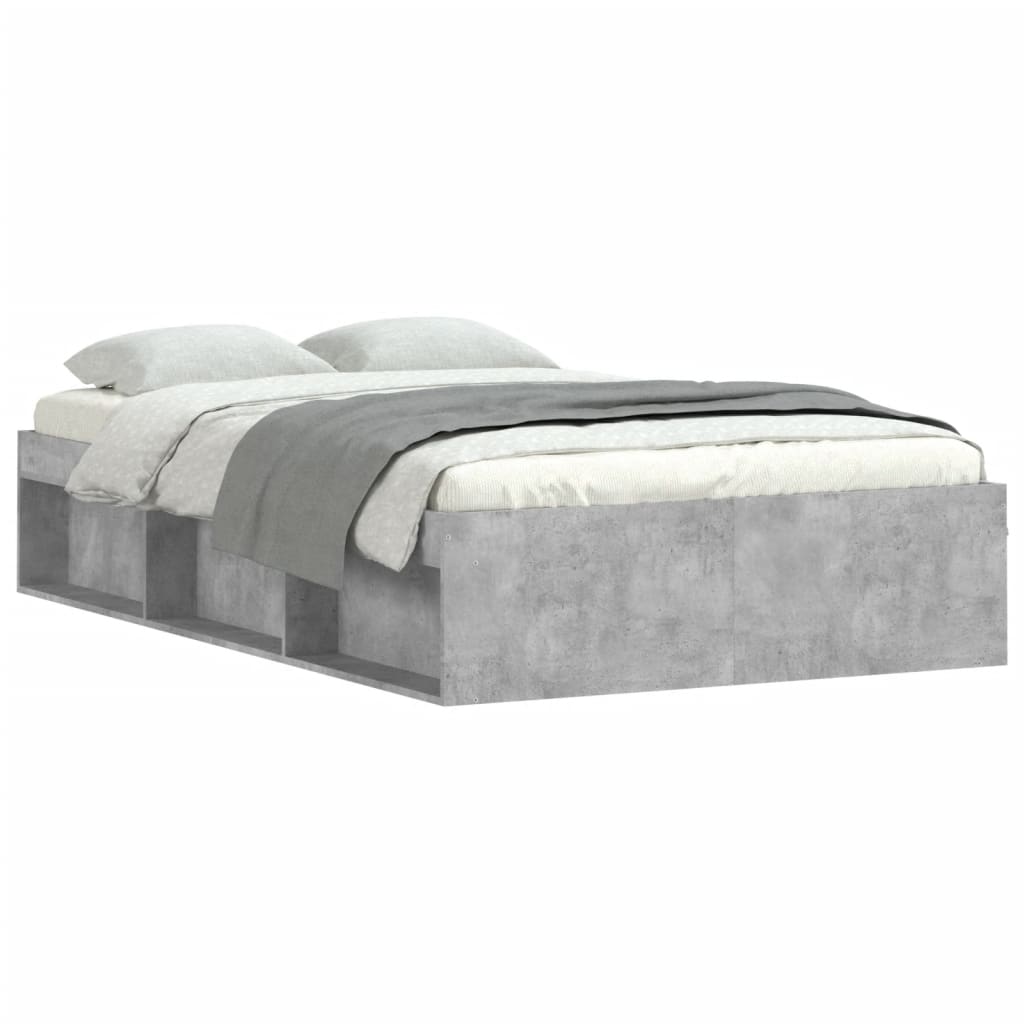 vidaXL Bed Frame without Mattress Concrete Grey 120x190 cm Small Double