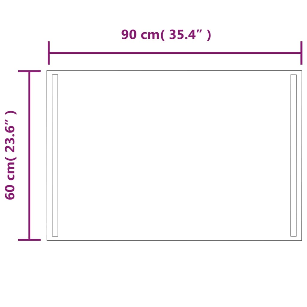 vidaXL LED Bathroom Mirror 60x90 cm