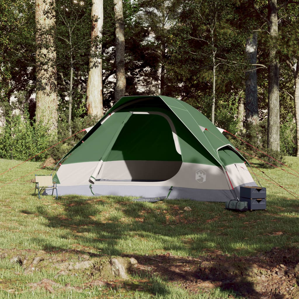 vidaXL Family Tent Dome 6-Person Green Waterproof