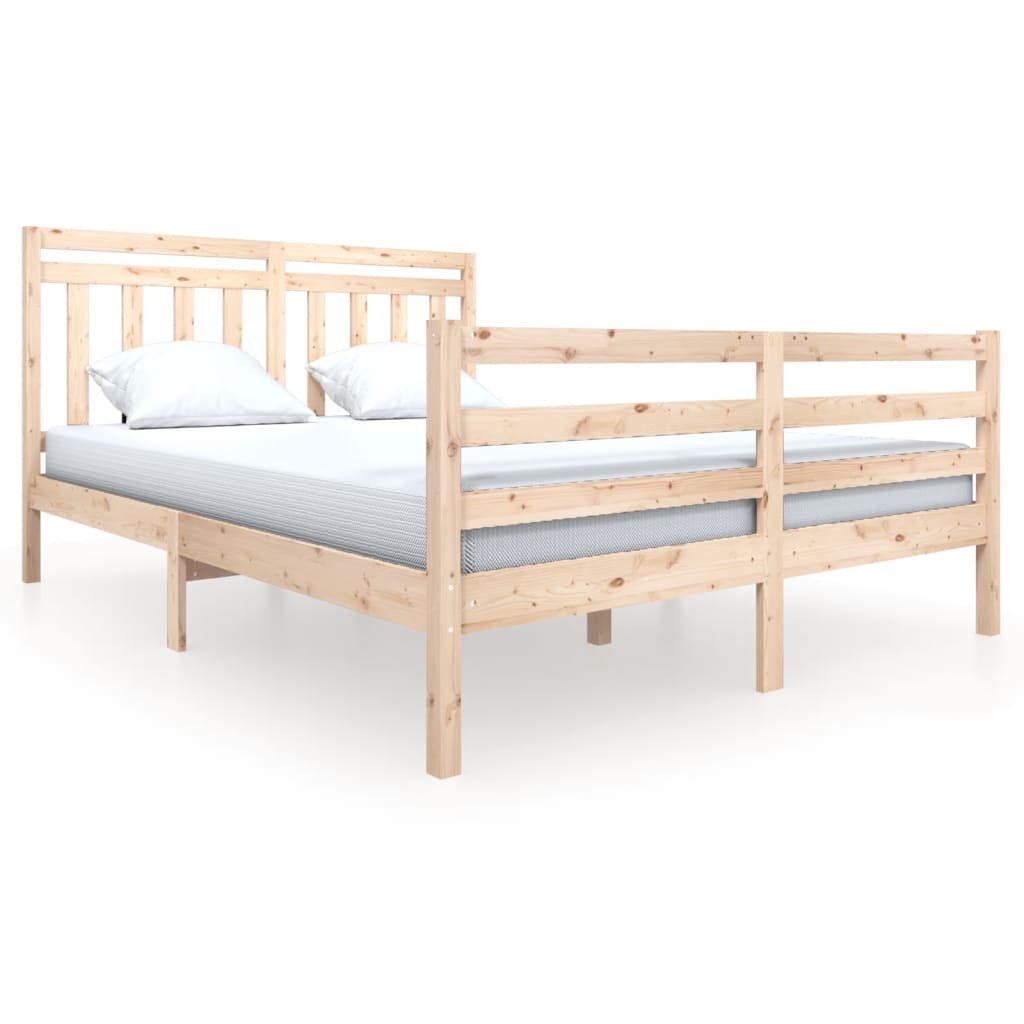 vidaXL Bed Frame without Mattress Solid Wood 160x200 cm (810440+814104)