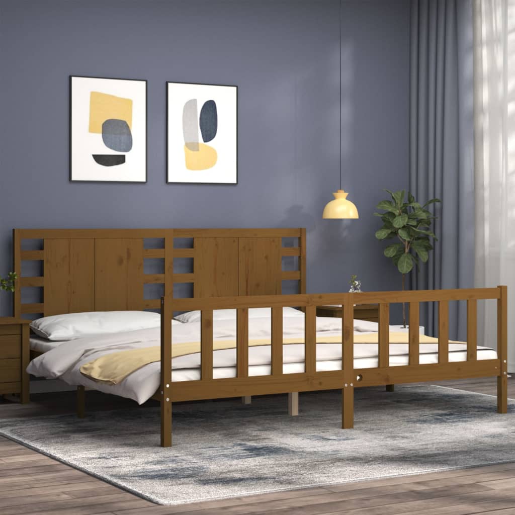 vidaXL Bed Frame without Mattress Honey Brown 200x200 cm Solid Wood Pine