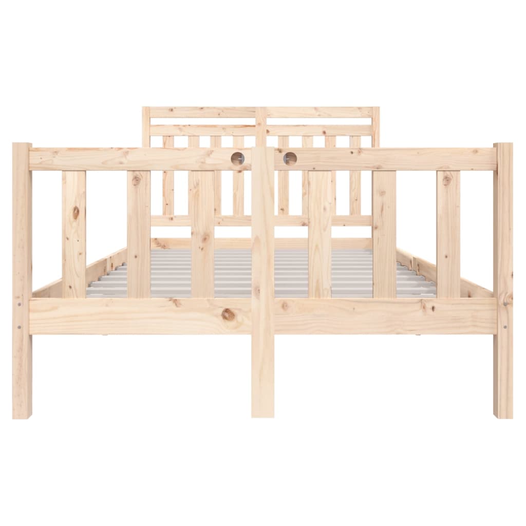 vidaXL Bed Frame without Mattress Solid Wood 140x200 cm (810082+814094)