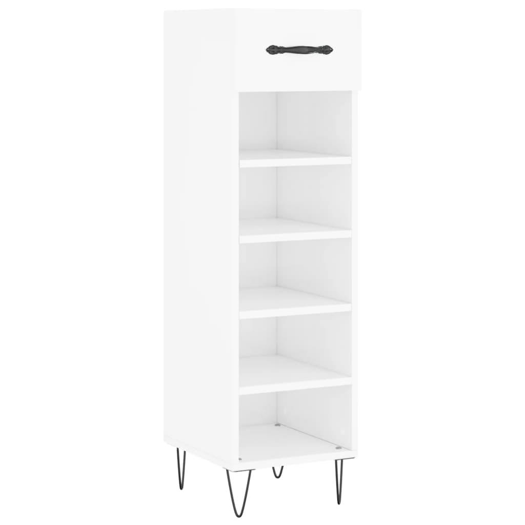 vidaXL Shoe Cabinet High Gloss White 30x35x105 cm Engineered Wood