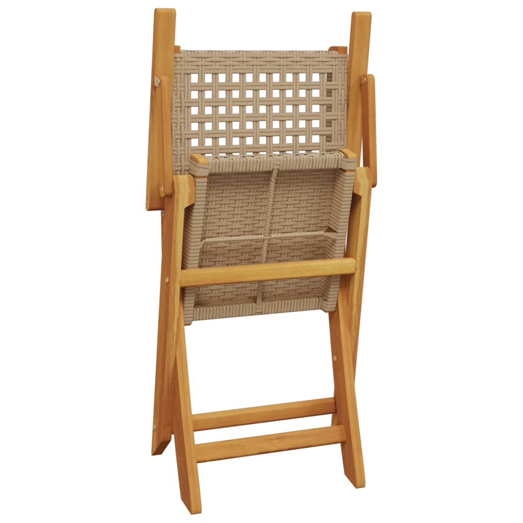 vidaXL Garden Chairs 2 pcs Beige Solid Wood Acacia and Poly Rattan