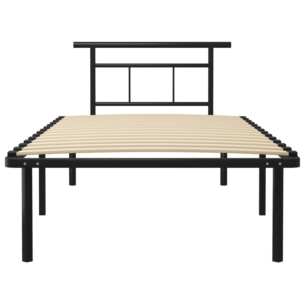 vidaXL Bed Frame without Mattress Black Metal 100x200 cm