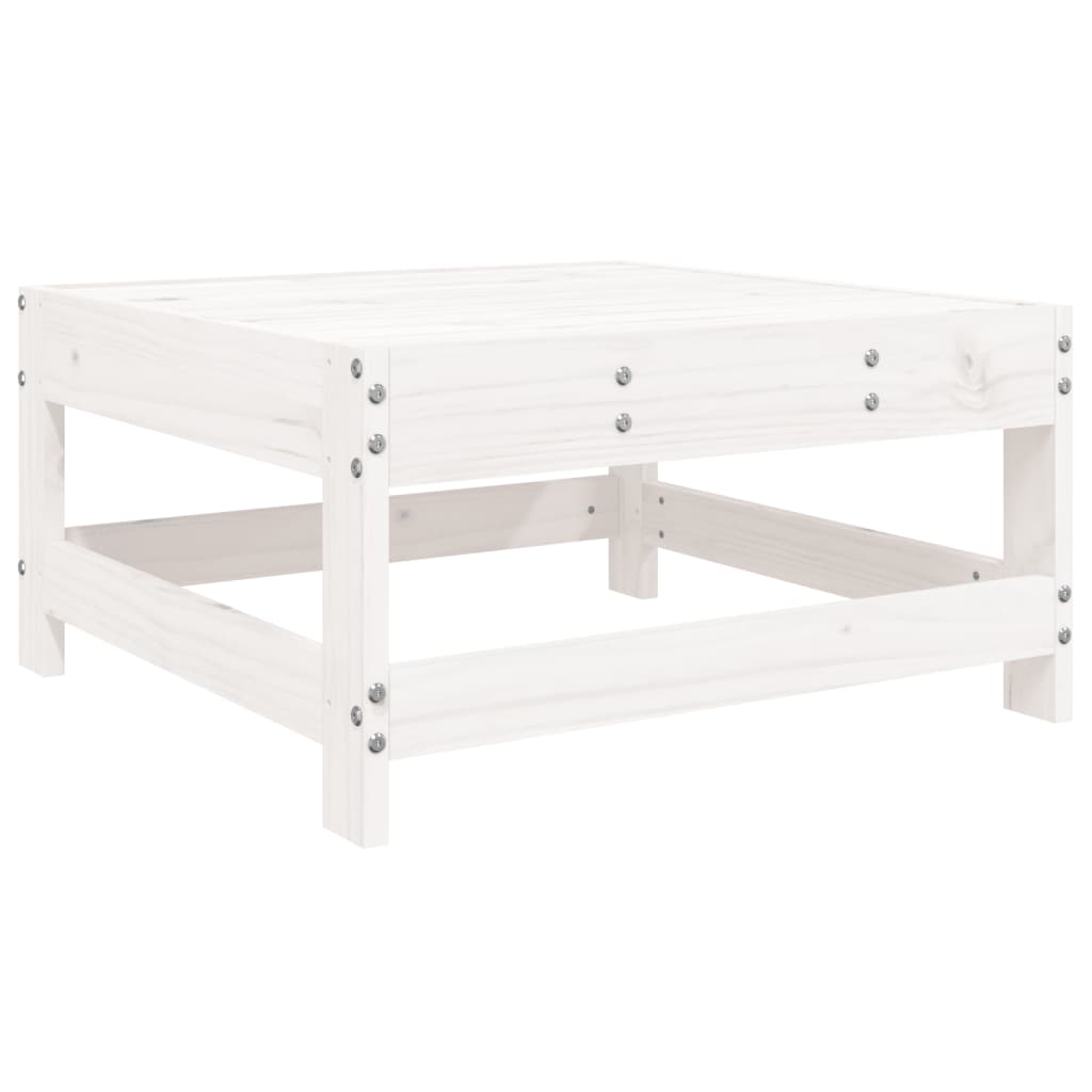 vidaXL Garden Footstool White Solid Wood Pine