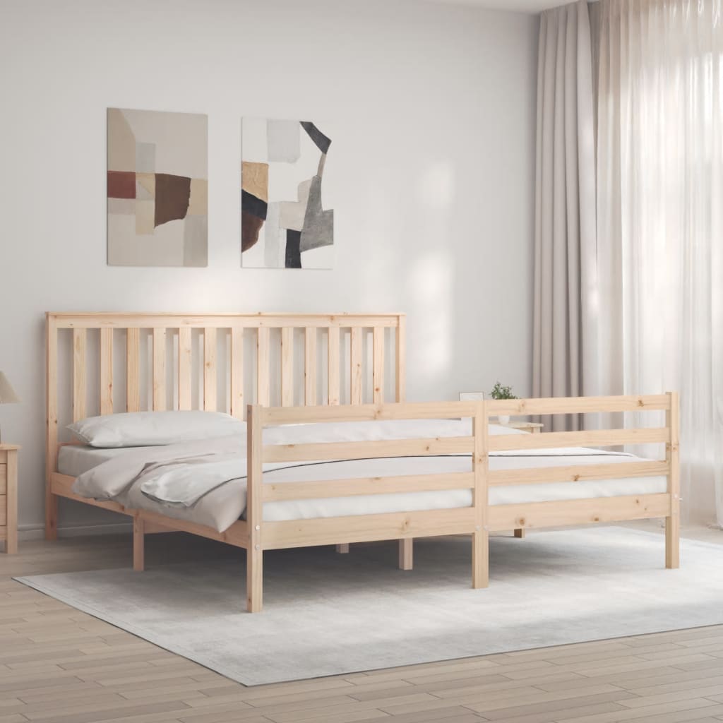 vidaXL Bed Frame without Mattress Super King Size Solid Wood