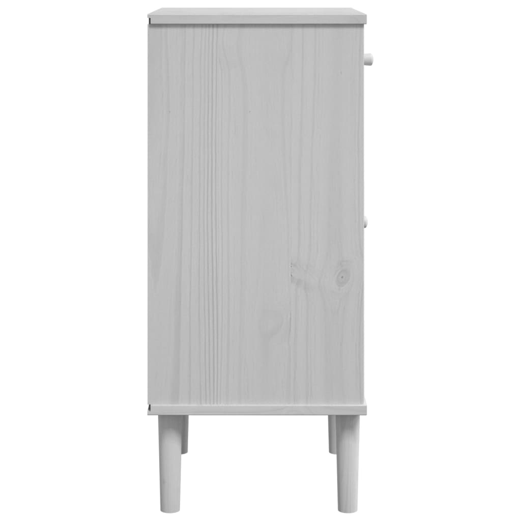 vidaXL Bedside Cabinet SENJA Rattan Look White 40x35x80 cm Solid Wood Pine