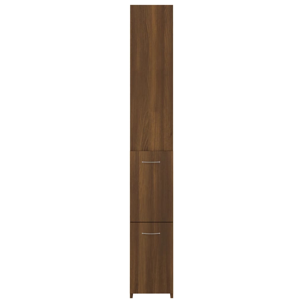 vidaXL Bathroom Cabinet Brown Oak 25x26.5x170 cm Engineered Wood