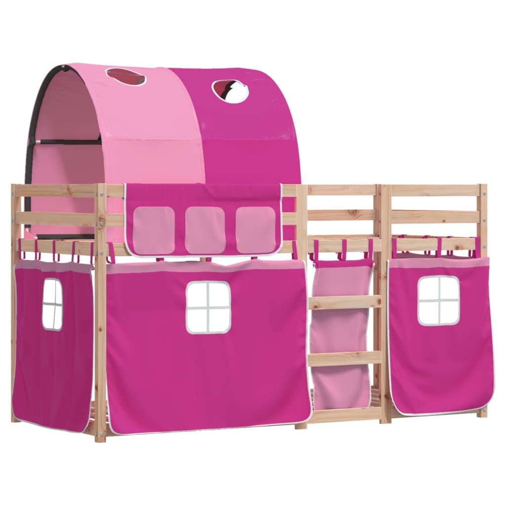 vidaXL Bunk Bed without Mattress Pink 90x190 cm Single Solid Wood Pine