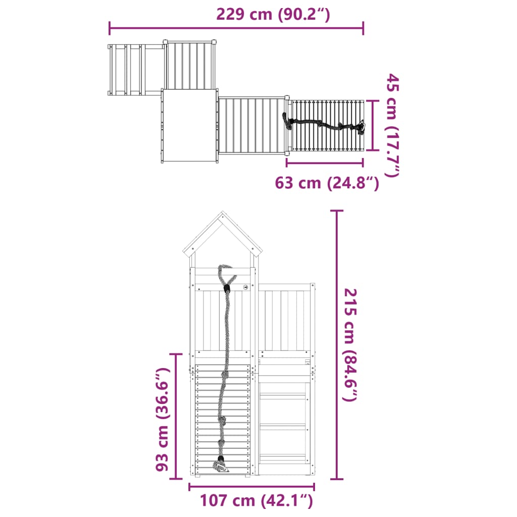 vidaXL Outdoor Playset Impregnated Wood Pine