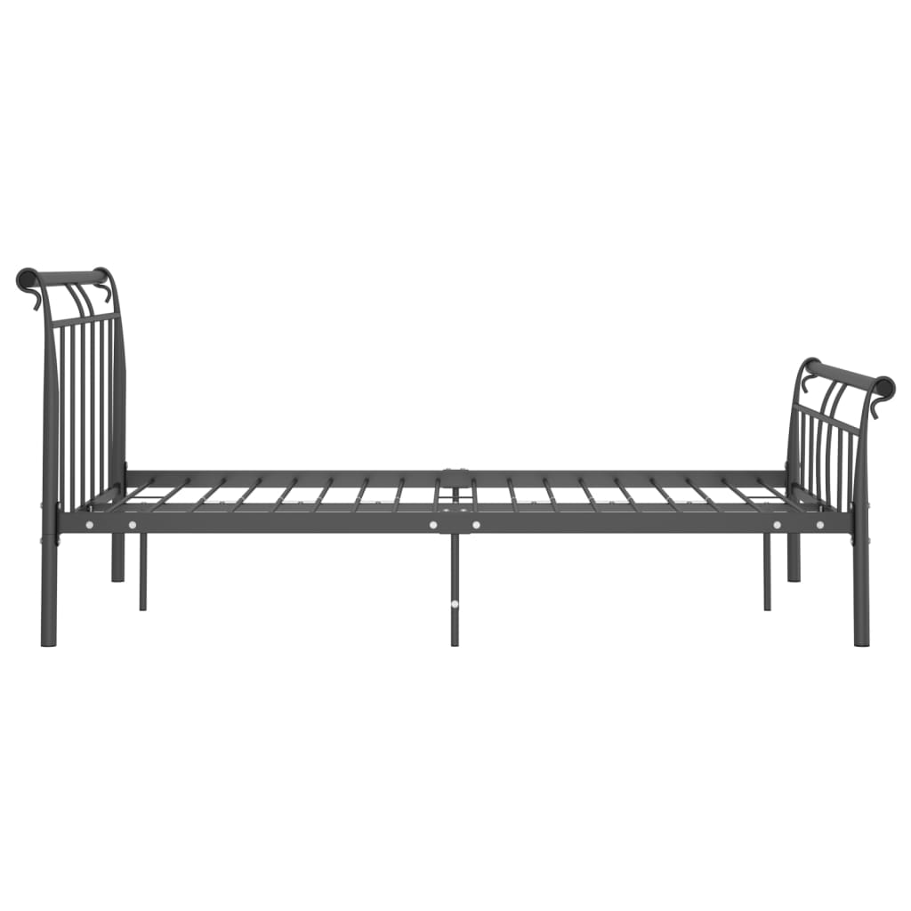 vidaXL Bed Frame without Mattress Black Metal 120x200 cm