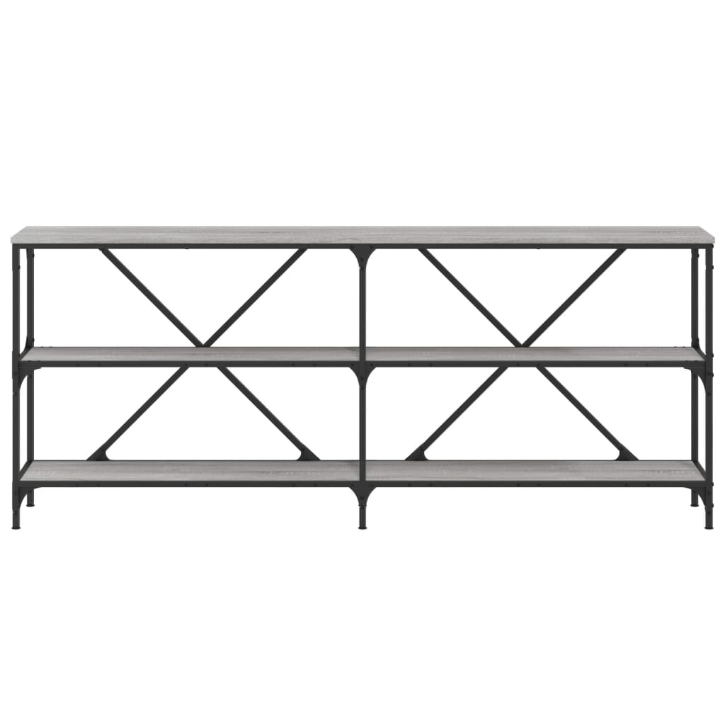 vidaXL Console Table Grey Sonoma 180x30x75 cm Engineered Wood and Iron