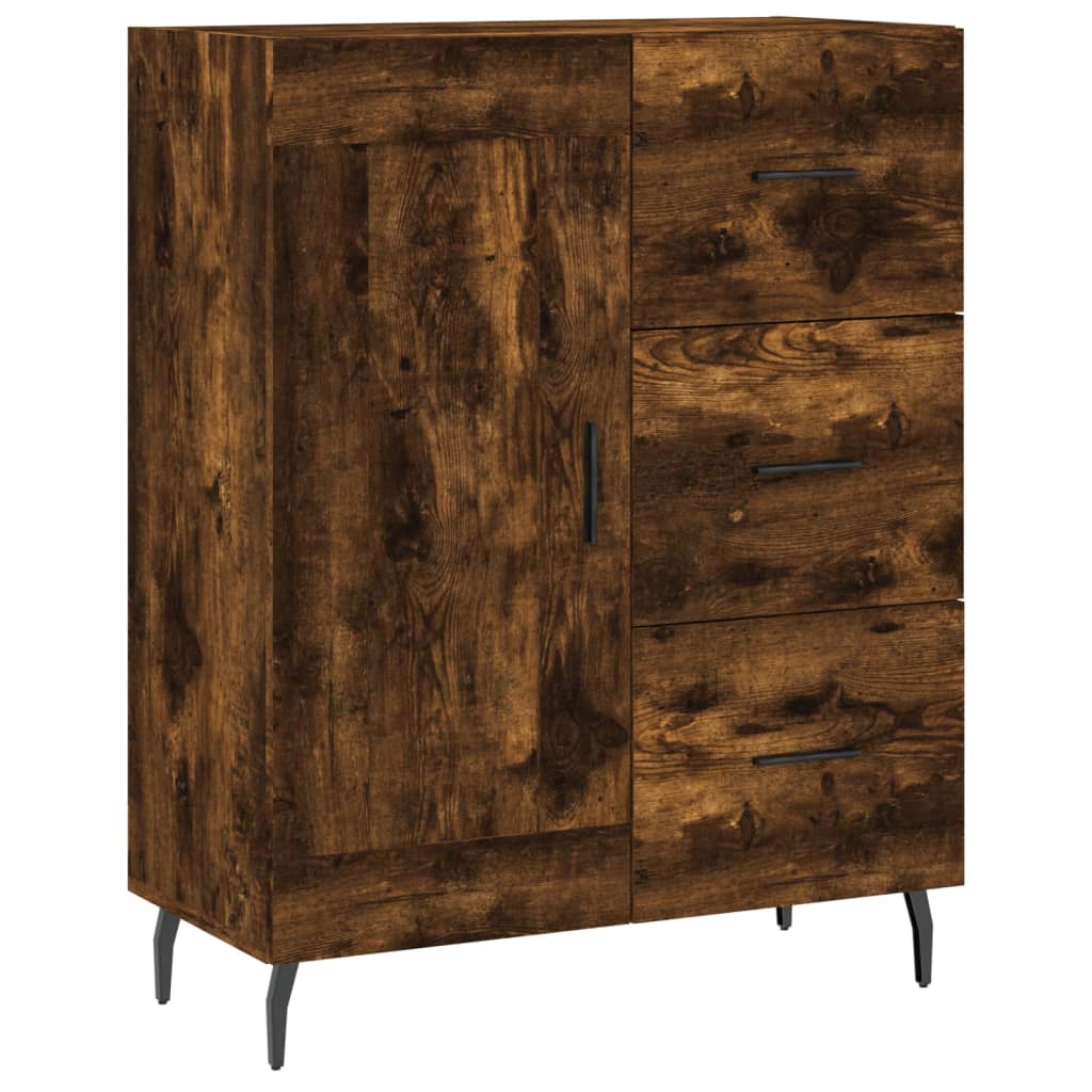 vidaXL Highboard Smoked Oak 69.5x34x180 cm Engineered Wood