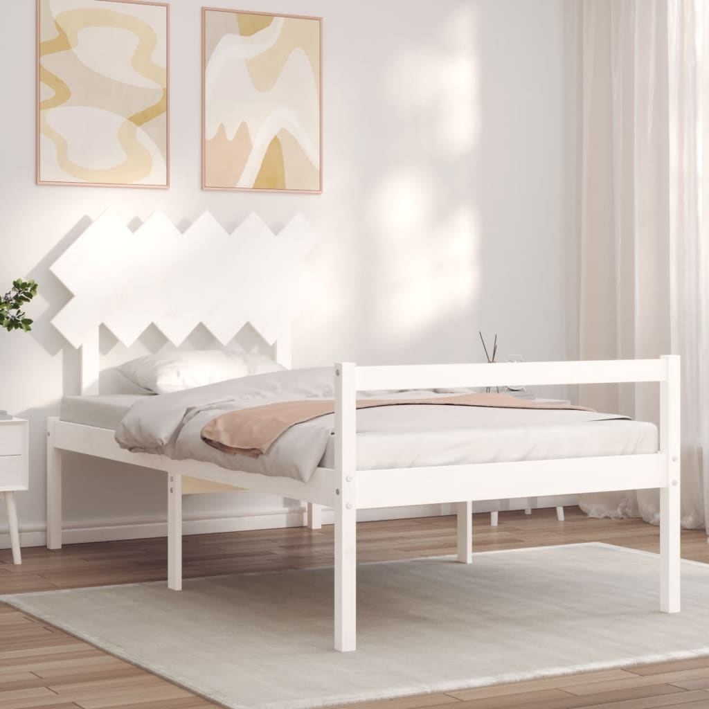 vidaXL Senior Bed without Mattress White 100x200 cm Solid Wood