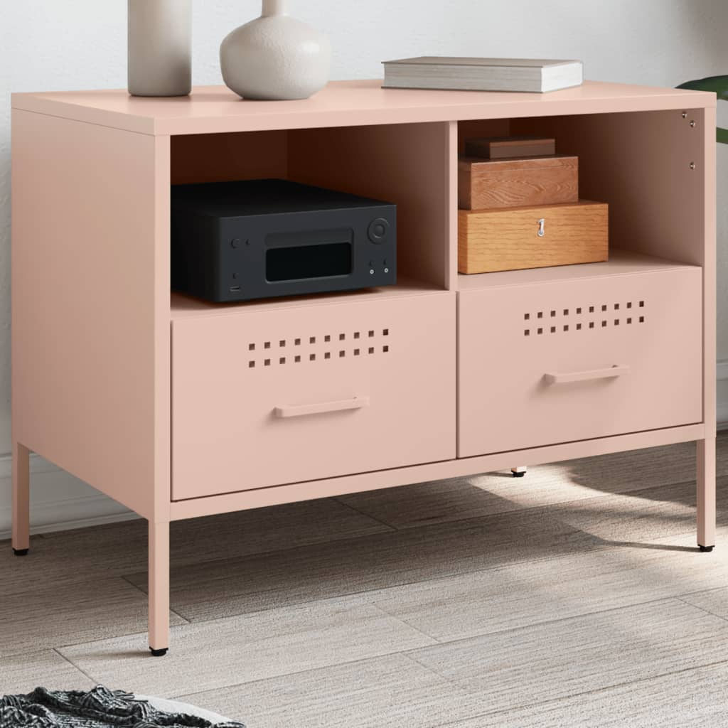 vidaXL TV Cabinet Pink 68x39x50.5 cm Steel