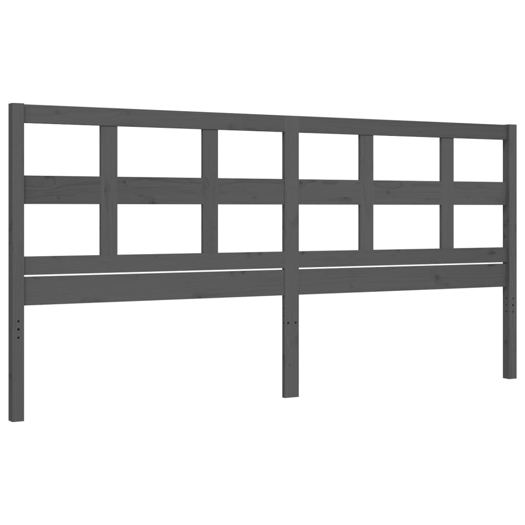 vidaXL Bed Frame without Mattress Grey 200x200 cm Solid Wood Pine