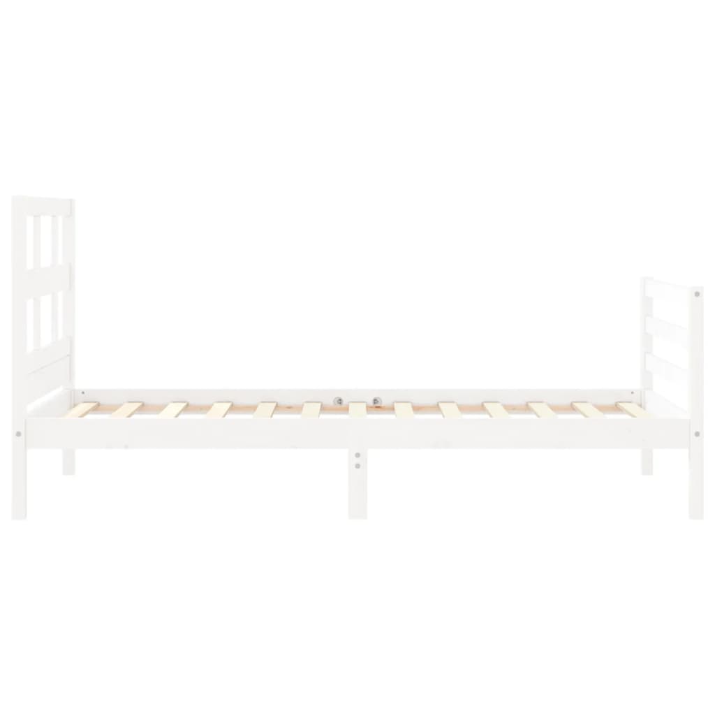 vidaXL Bed Frame without Mattress White 90x200 cm Solid Wood